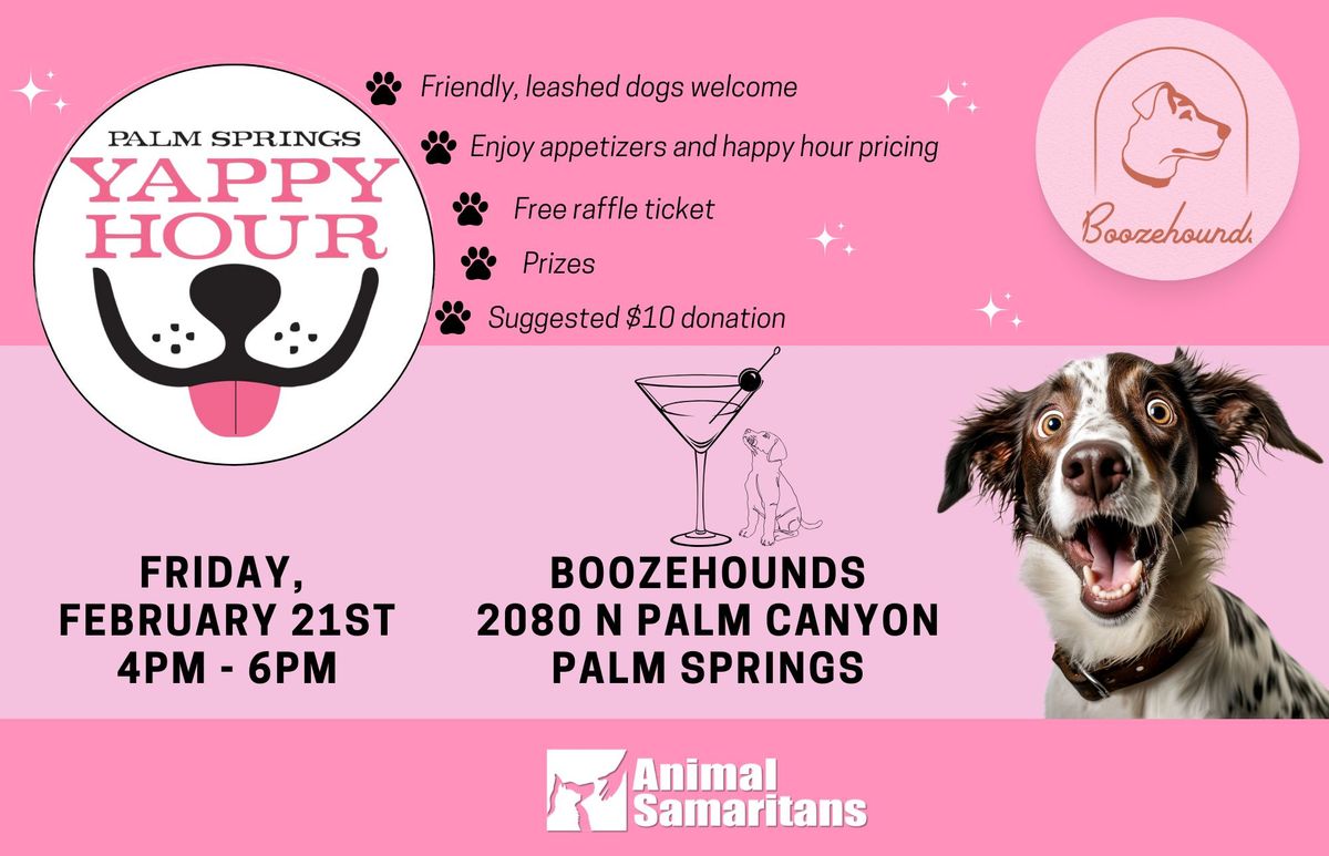 Yappy Hour at Boozehounds to Benefit Animal Samaritans No K*ll Shelter