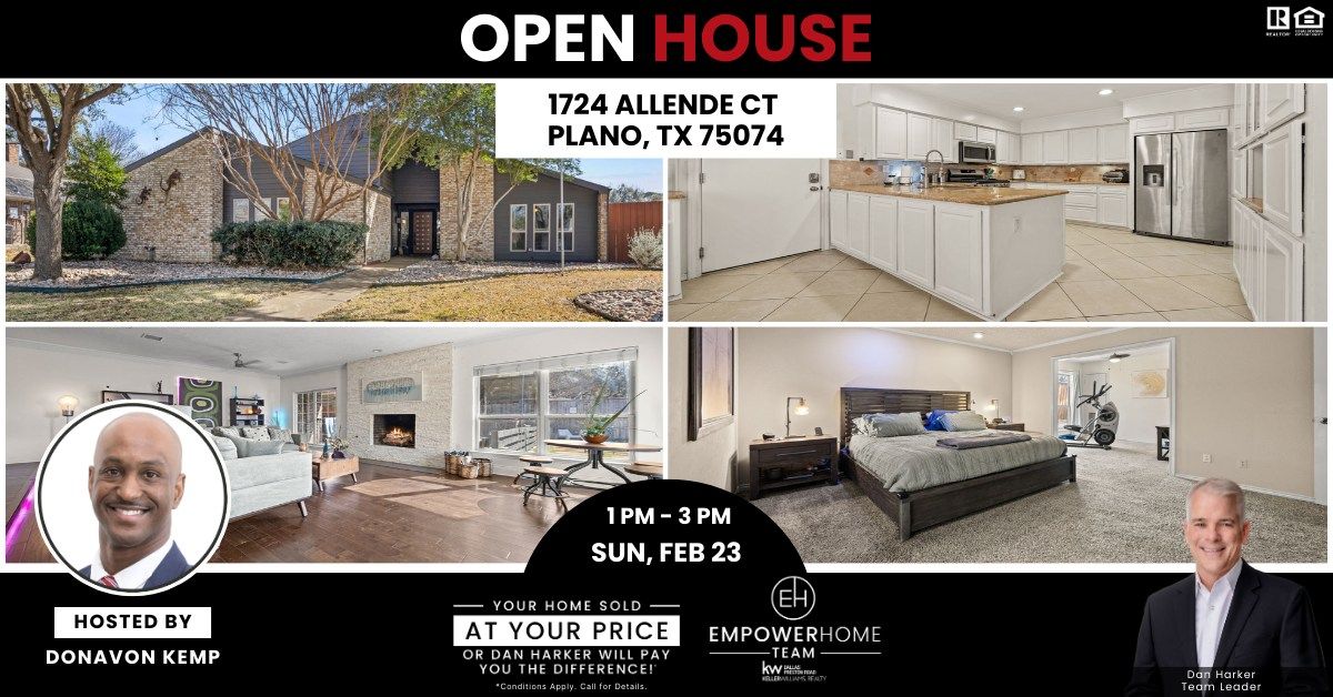 Open House at 1724 Allende Ct, Plano, TX 75074