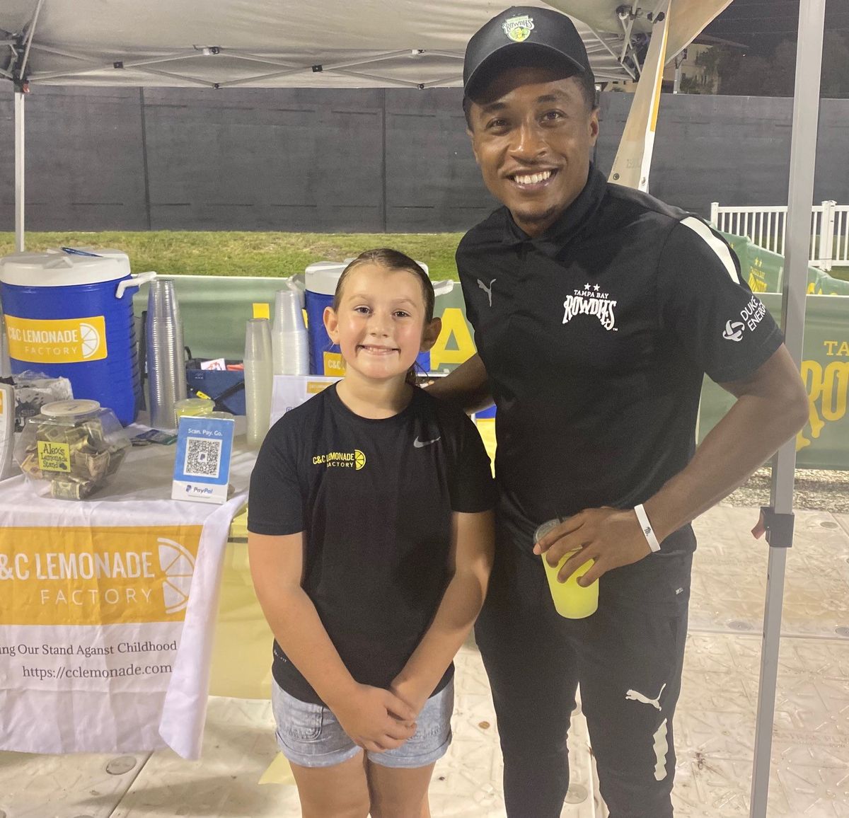 Childhood Cancer Awareness Month Lemonade Stand at Rowdies Game