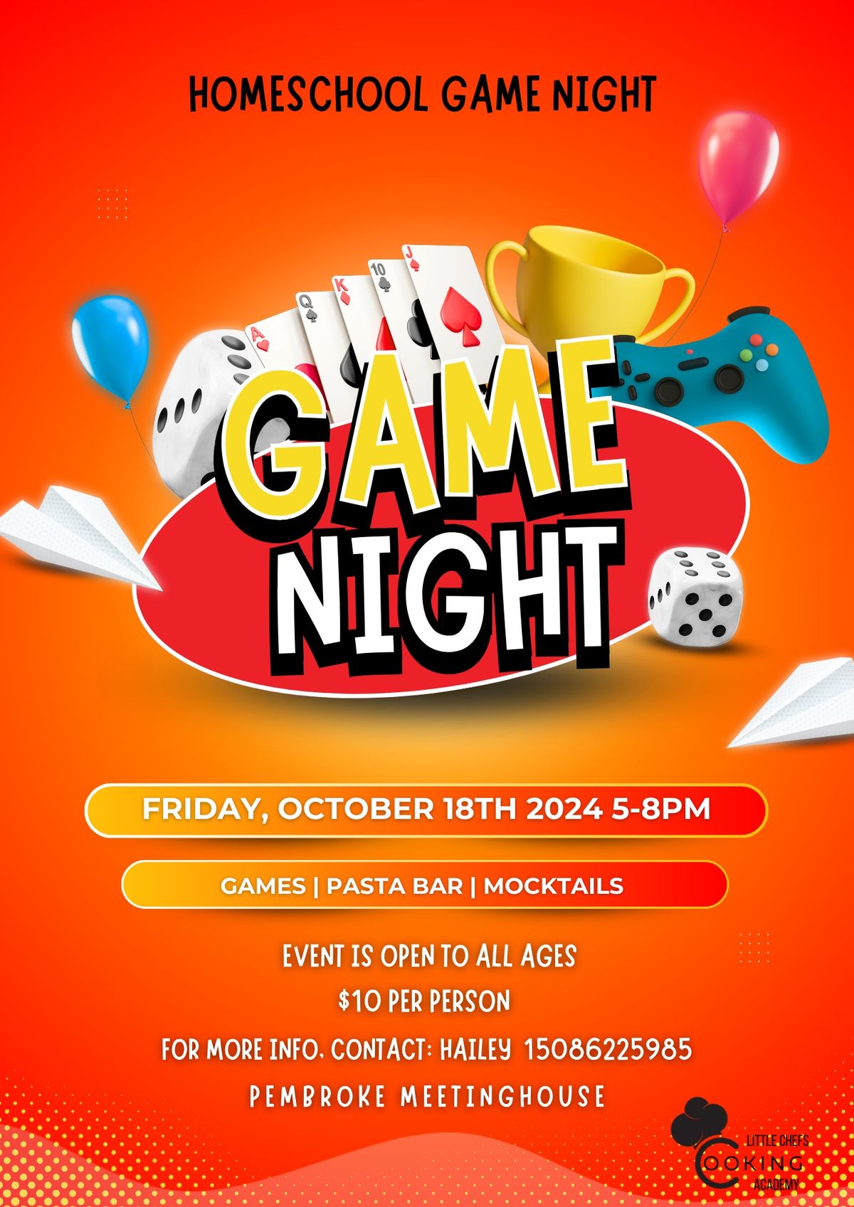 Homeschool Game Night & Pasta Bar \ud83c\udf5d