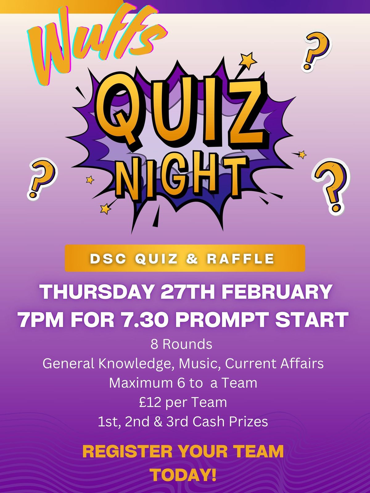 WUFF'S QUIZ NIGHT!