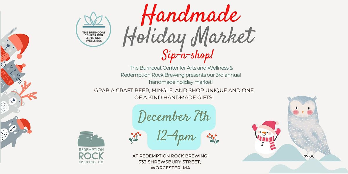 SIP-n-SHOP at Redemption Rock! Shop unique  handmade gifts for the holiday!