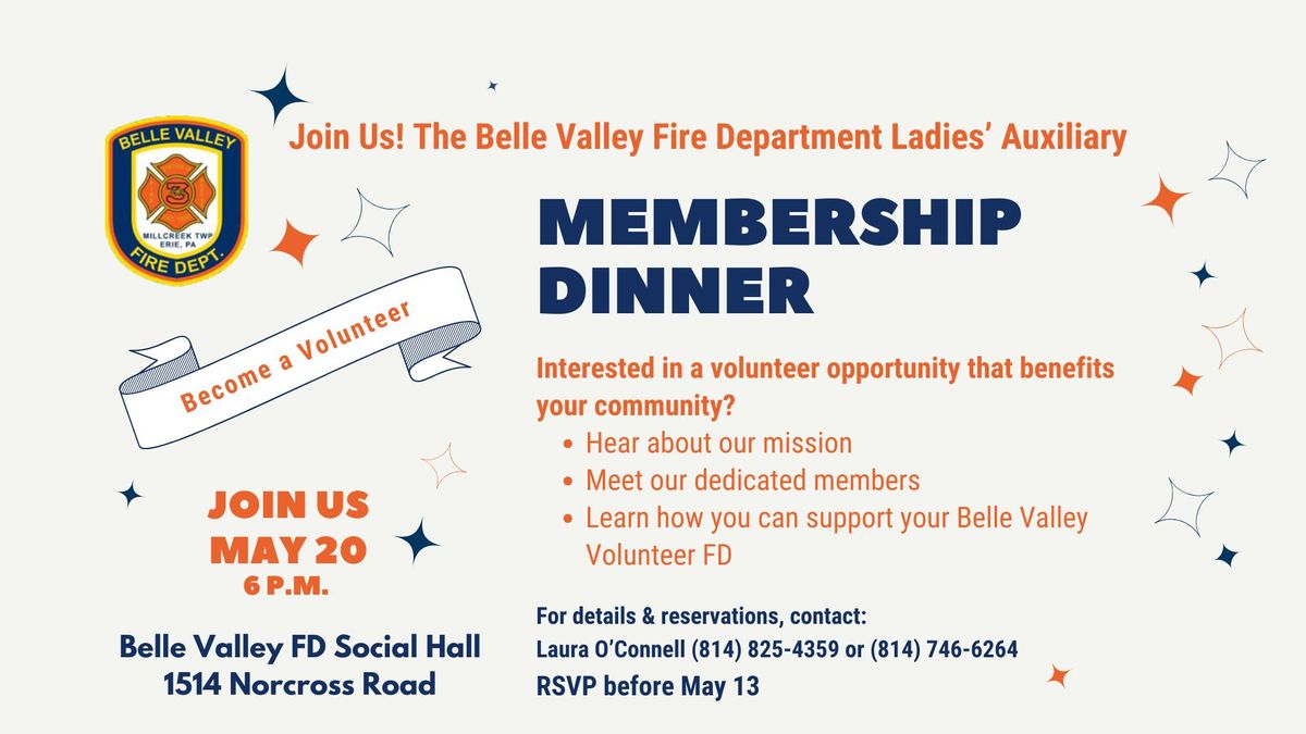 Belle Valley FD Ladies Auxiliary Membership Dinner