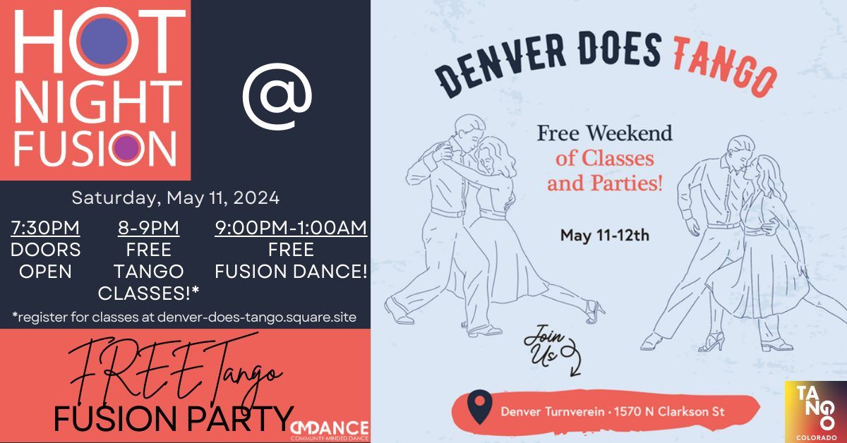 FREE Hot Night Fusion @ Denver Does Tango Weekend!