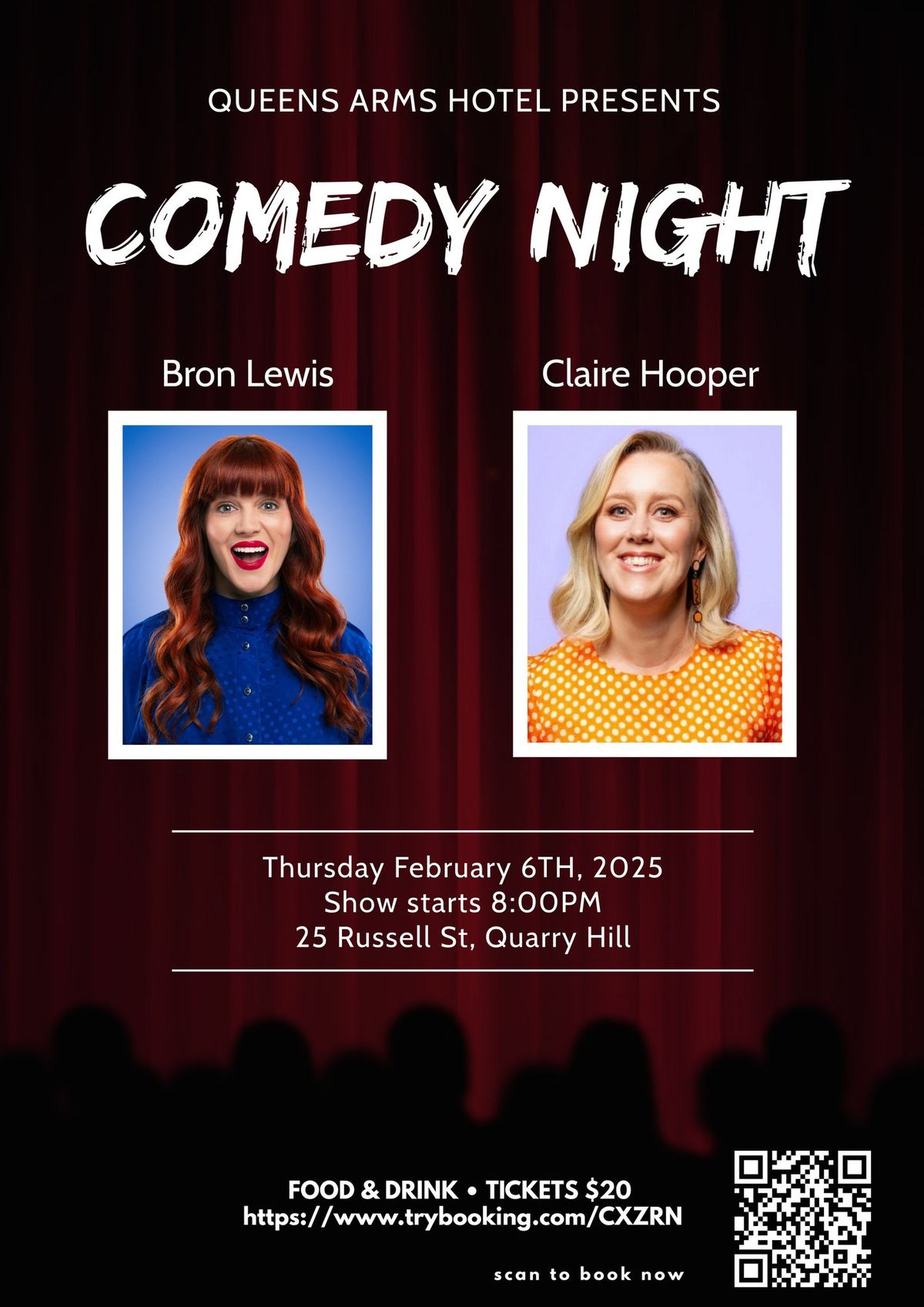 Queens Arms Comedy Bron Lewis & Claire Hooper