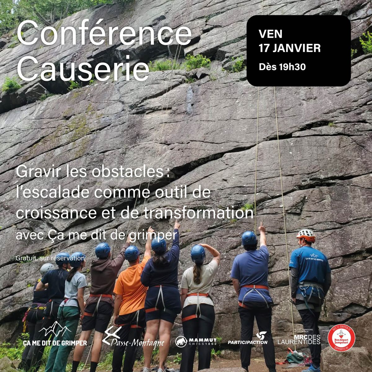 Conf\u00e9rence causerie avec \u00c7a me dit de Grimper : l\u2019escalade comme outil de croissance et de transform