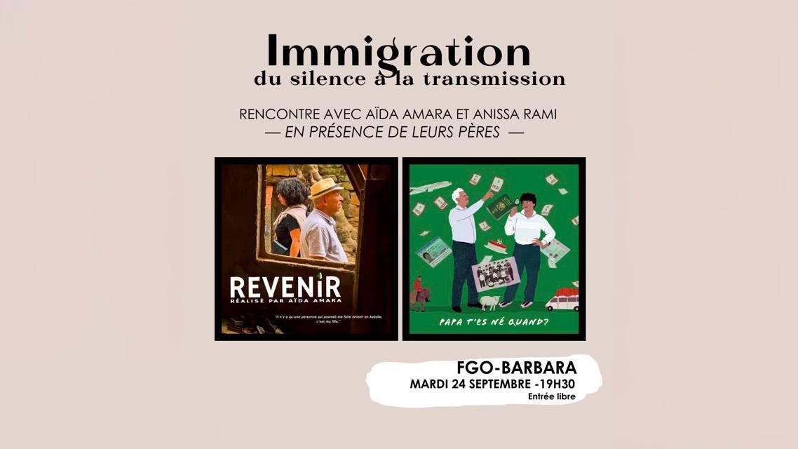 Rencontre \u00b7 Immigration : du silence \u00e0 la transmission \u00e0 FGO-Barbara