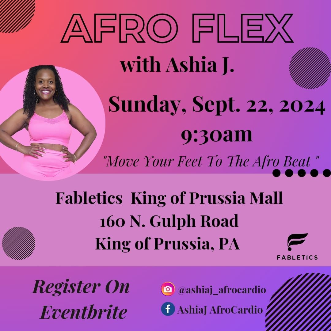 AFRO FLEX at Fabletics in King Of Prussia Mall