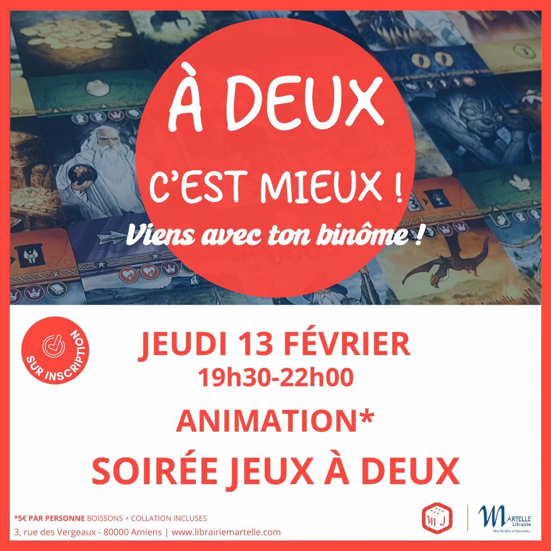 COMPLET - ANIMATION - Soir\u00e9e Jeux \u00e0 deux