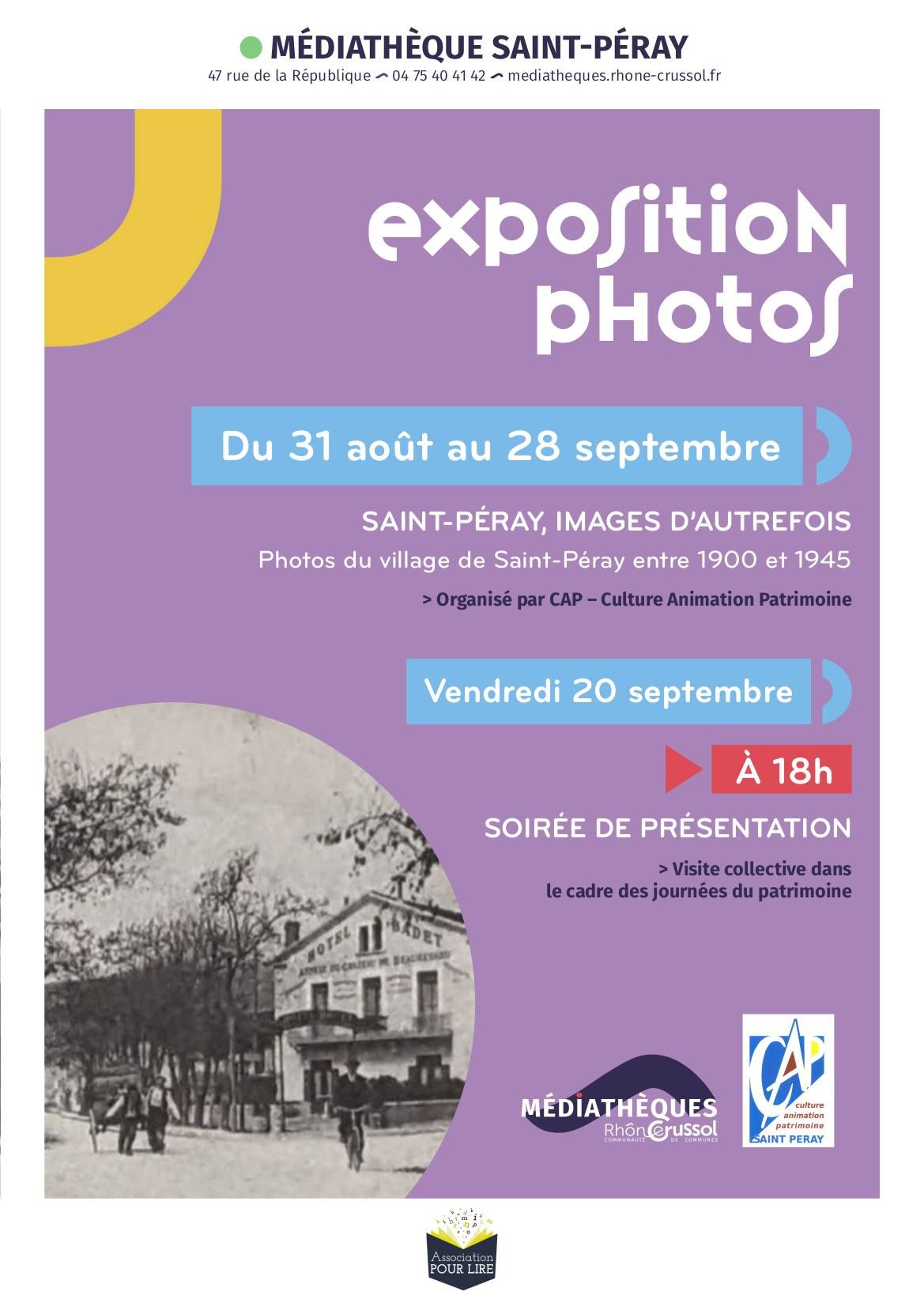 Soir\u00e9e de pr\u00e9sentation de l'exposition "Saint P\u00e9ray, images d'autrefois"