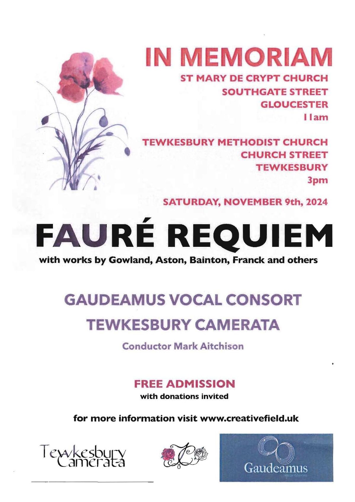 Tewkesbury Camerata and Gaudeamus Vocal Consort Concert