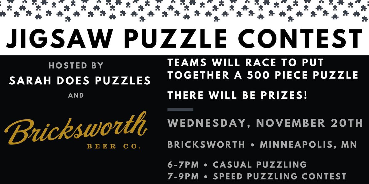 Team Jigsaw Puzzle Contest at Bricksworth Beer Co. North Loop with Sarah Does Puzzles