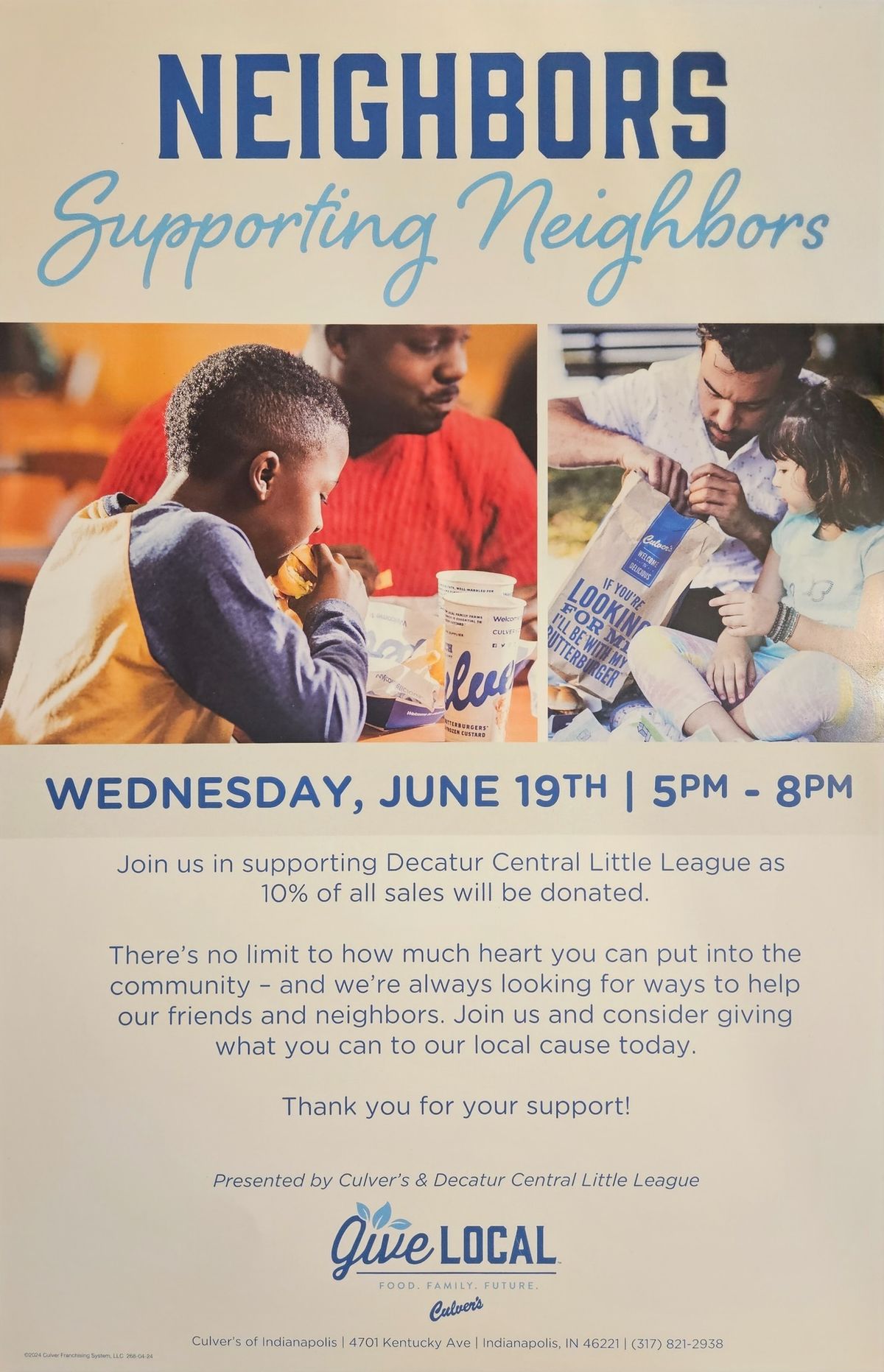 Culver's Dine to Donate