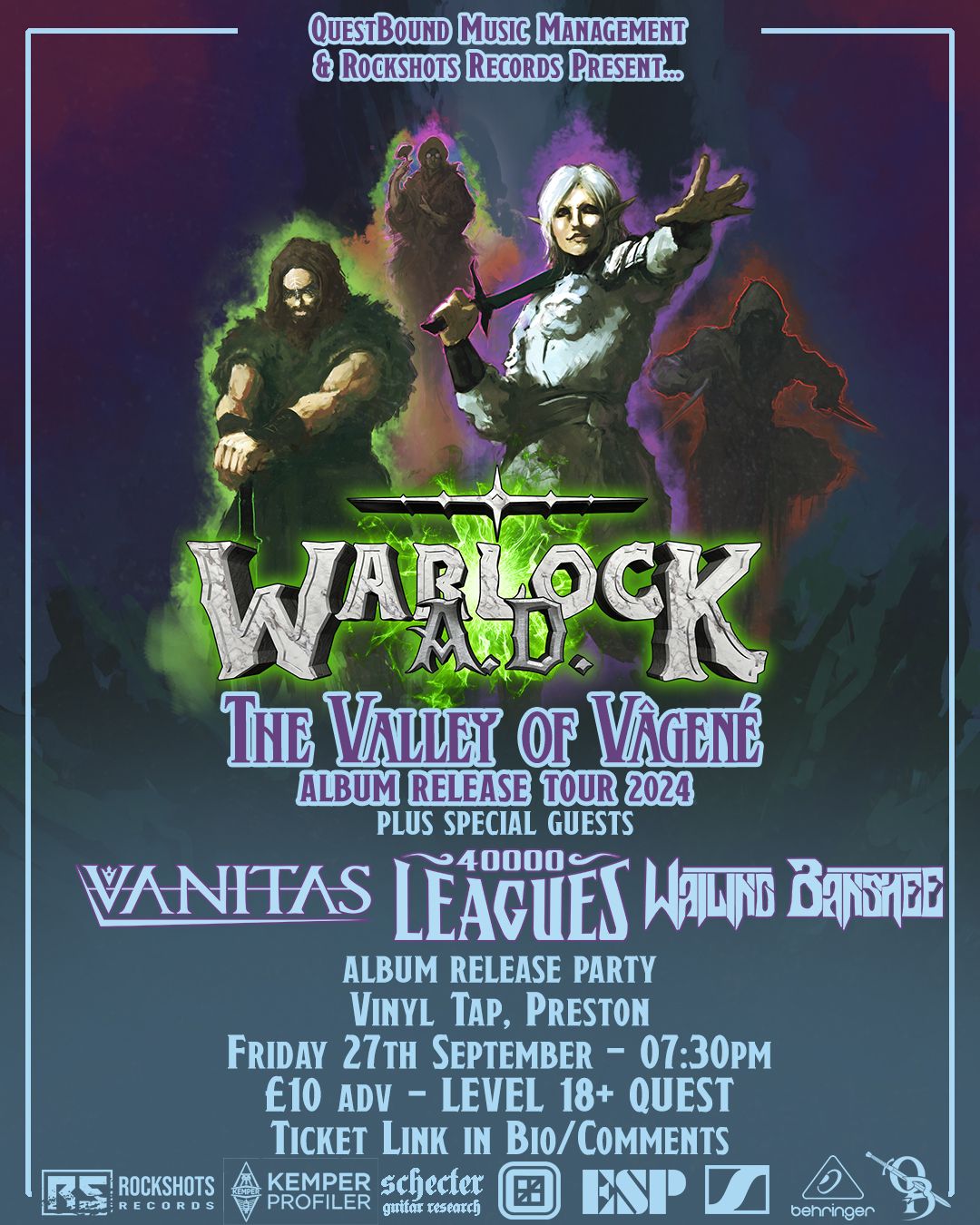 WarlocK A.D. - "Book II: The Valley of V\u00e2gen\u00e9" Release W\/Vanitas, 40,000 Leagues and Wailing Banshee