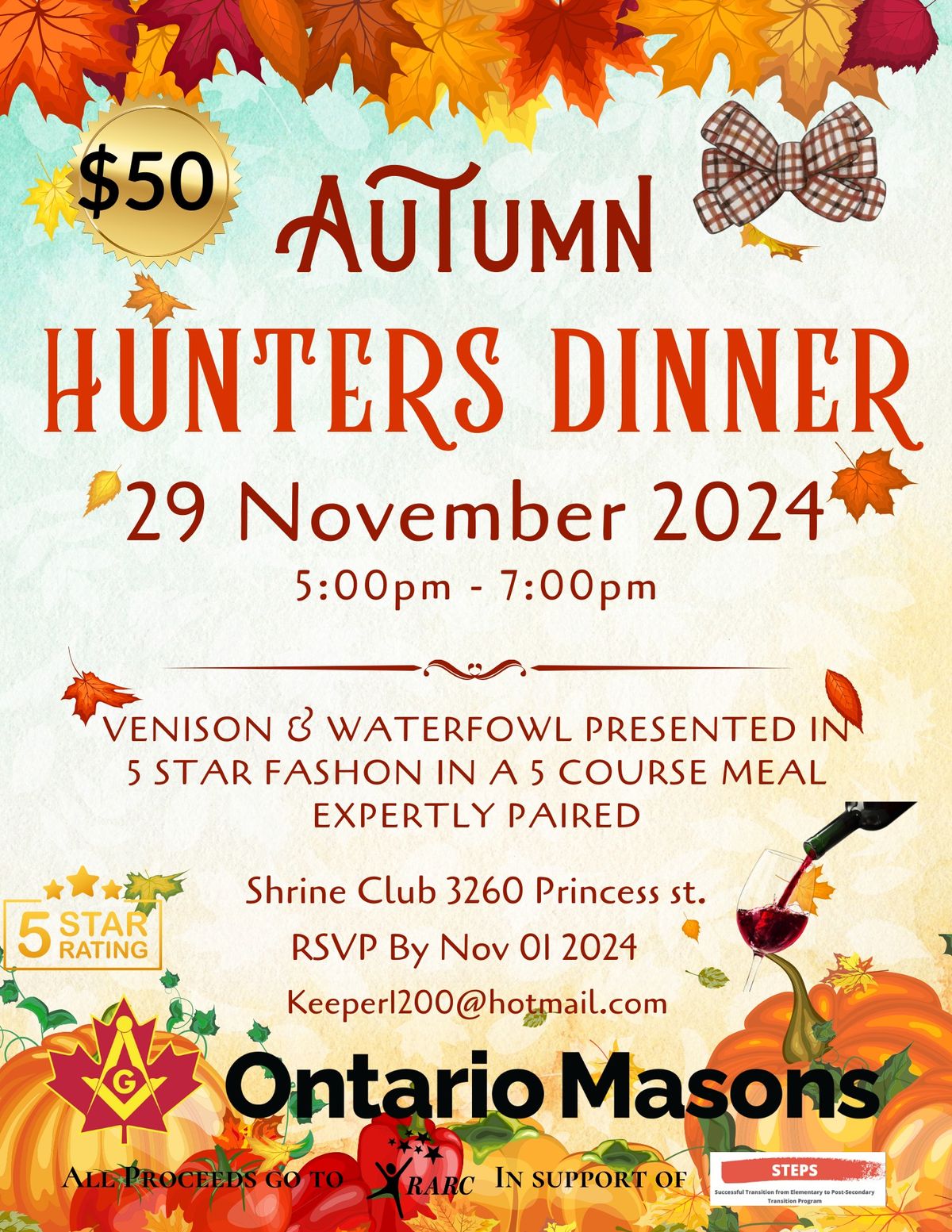 Hunters Autumn Dinner 