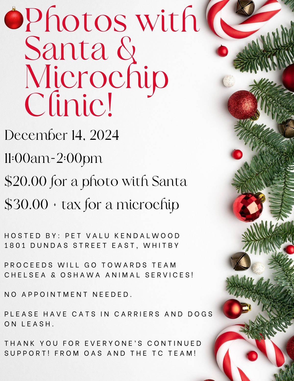 Santa photos and a microchip clinic!