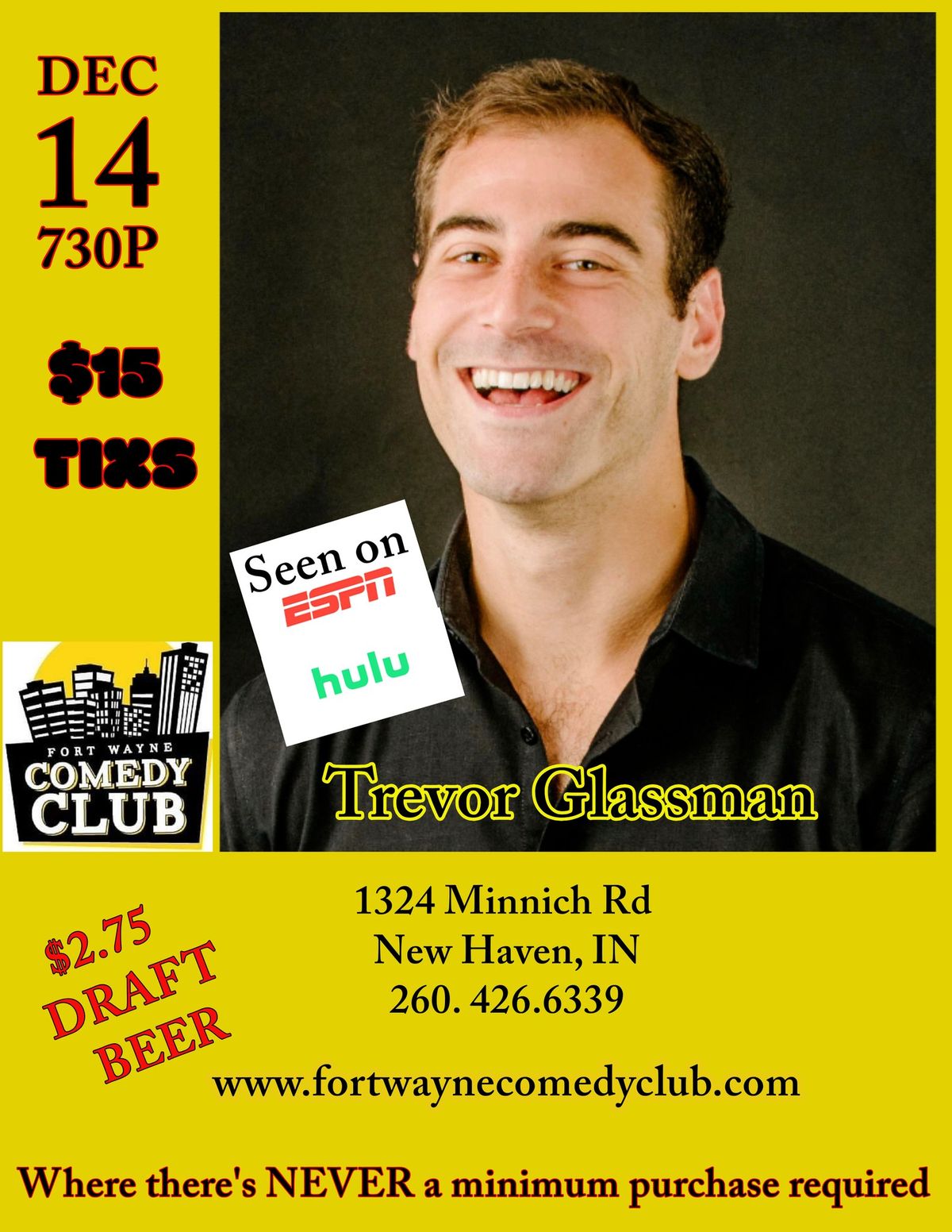 Trevor Glassman at the Fort Wayne Comedy Club 