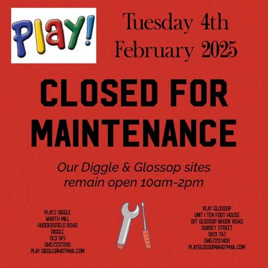 Play Oldham closed for maintenance 