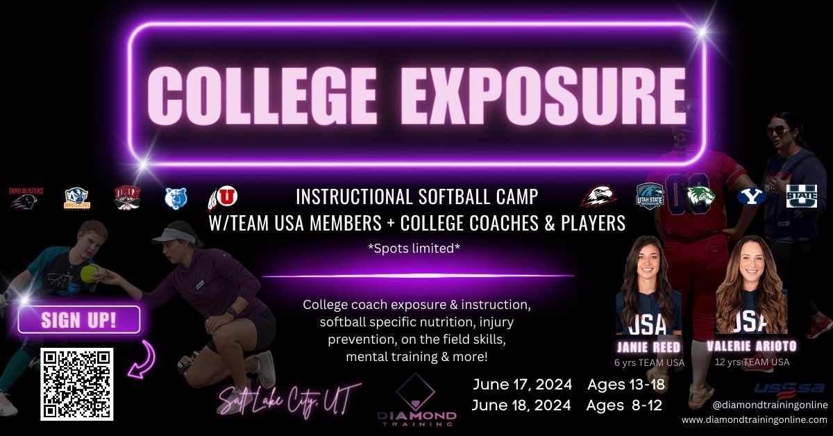 COLLEGE EXPOSURE INSTRUCTIONAL SOFTBALL CAMP + TEAM USA MEMBERS