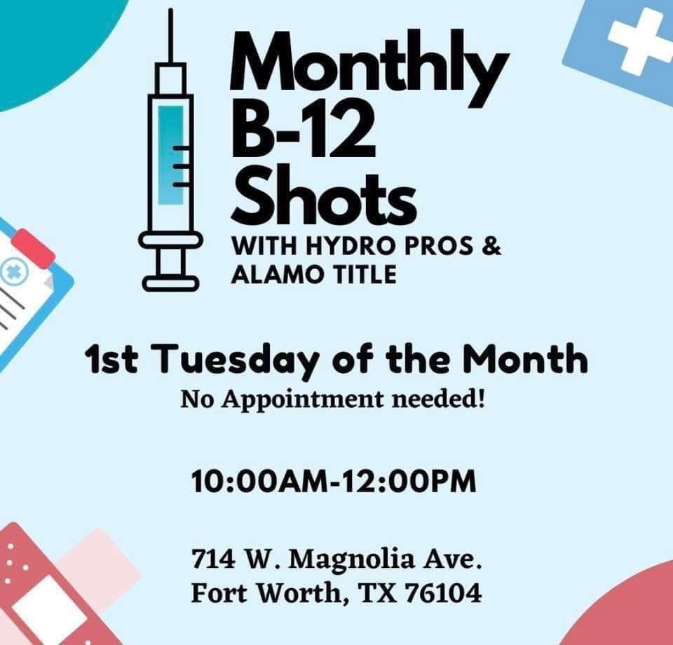 Monthly B-12 Shots for Realtors & Lenders