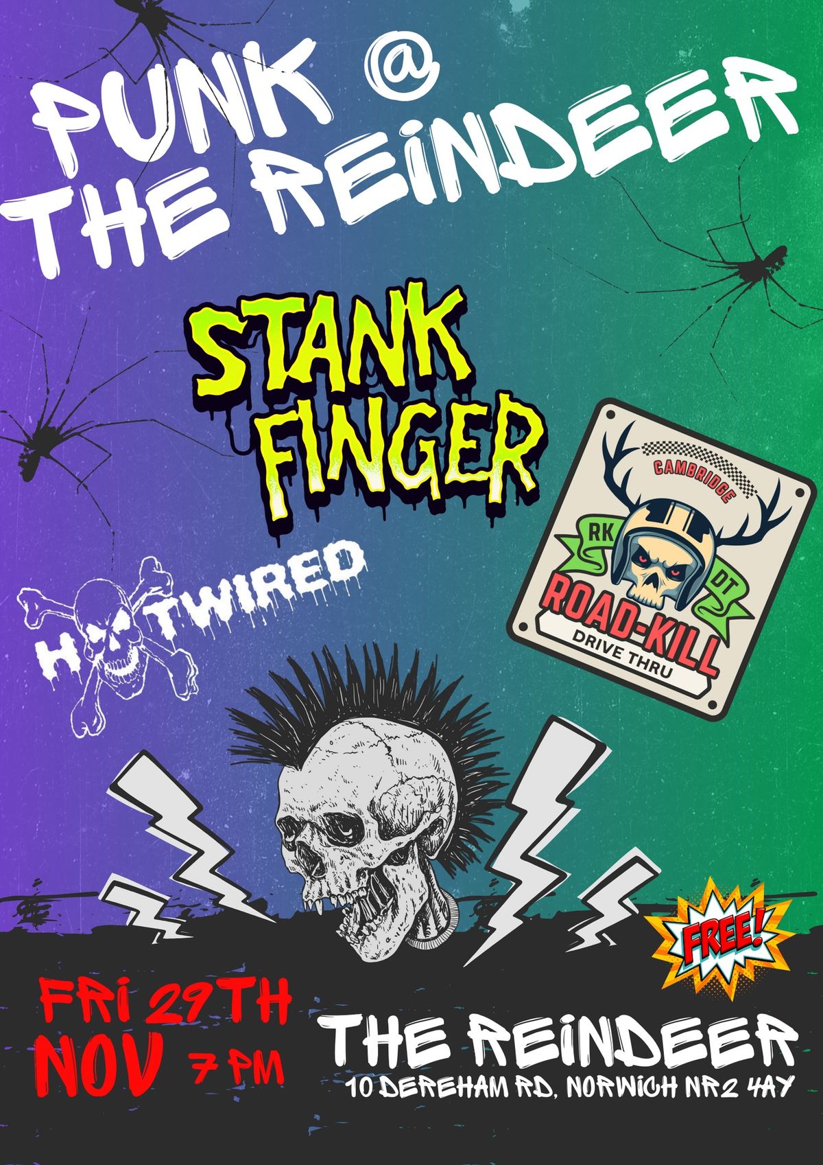 PUNK @ The REINDEER: Stank Finger | Road-K*ll Drive Thru | Hotwired