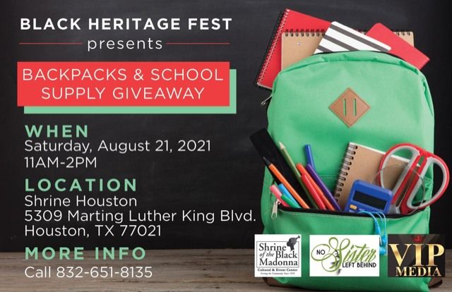 Annual Black Heritage Backpack & School Supply Giveaway
