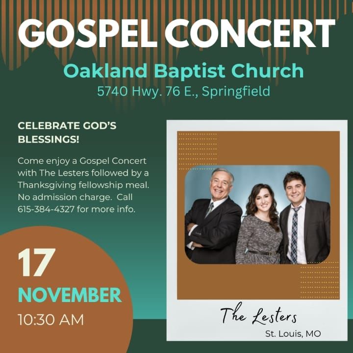 The Lesters gospel concert at Oakland Baptist Church 