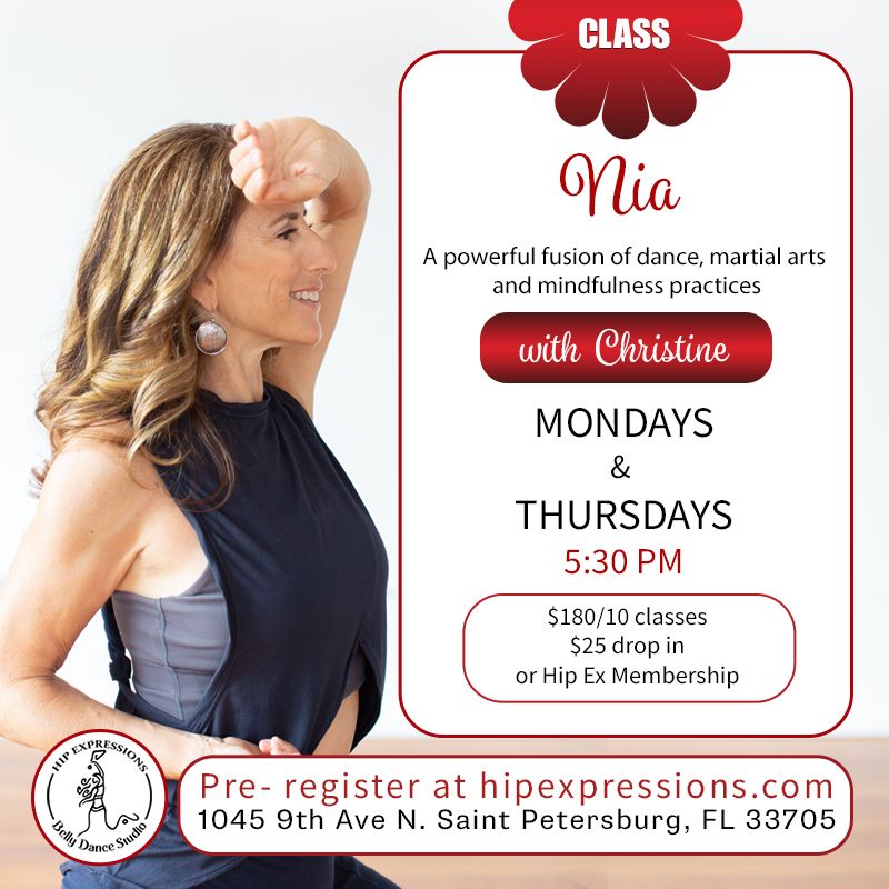 Nia with Christine  | Mondays & Thursdays at 5:30 pm | Hip Expressions