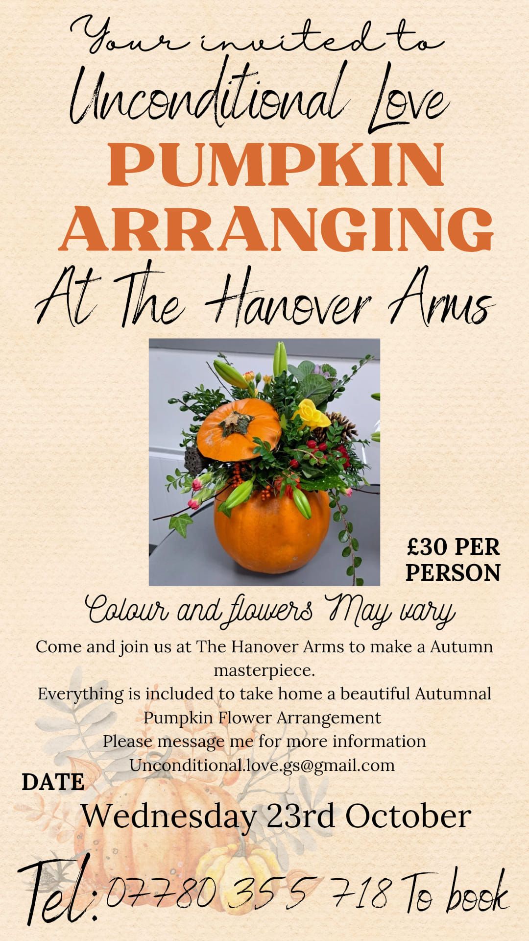 Pumpkin Arrangement At The Hanover Arms