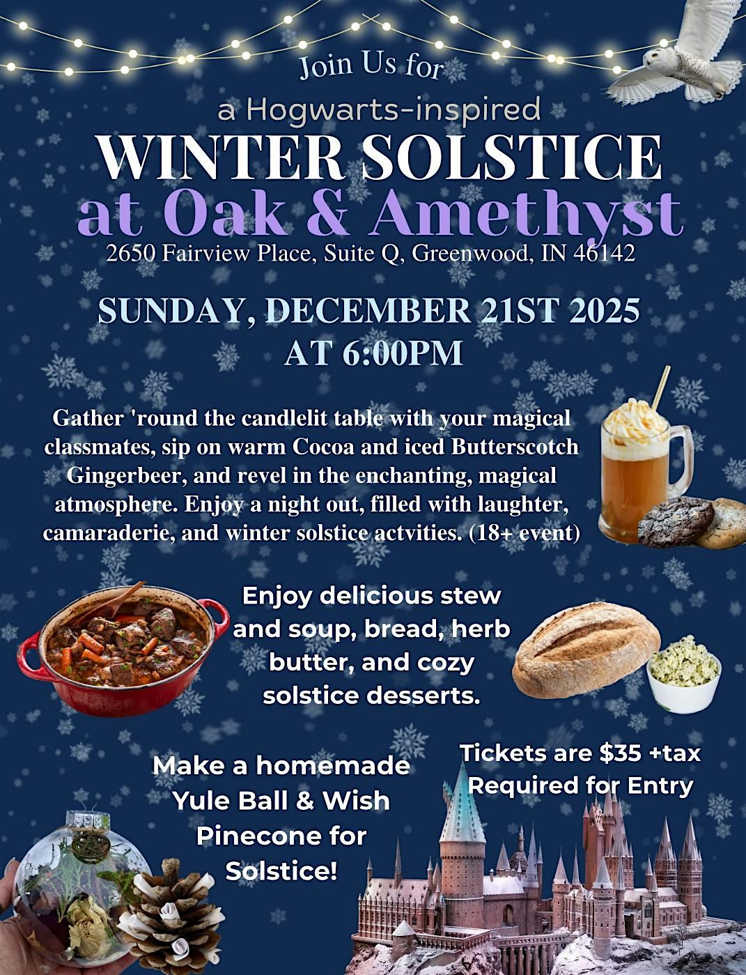 Hogwarts-inspired Winter Solstice Event at Oak & Amethyst