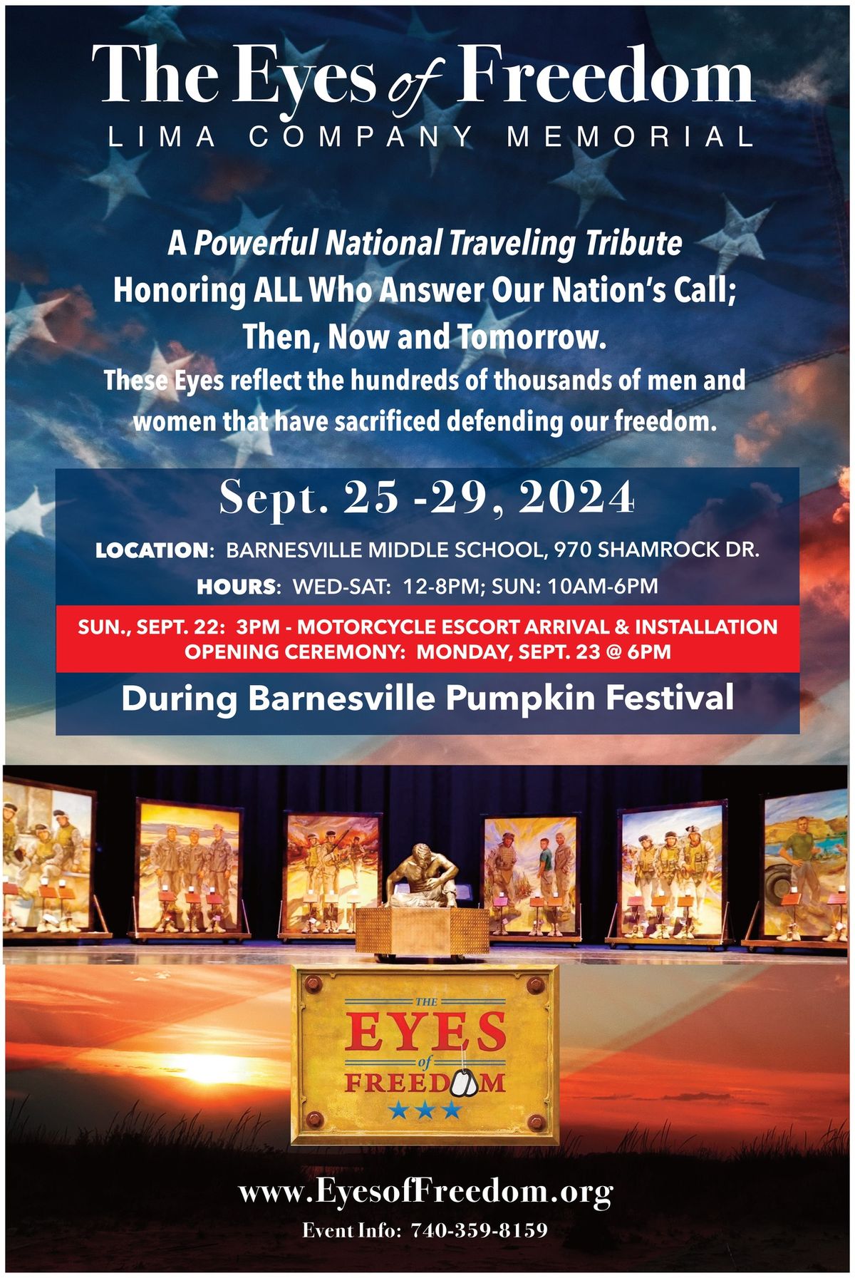 Nationally Traveling EYES OF FREEDOM Tribute Barnesville Pumpkin Festival