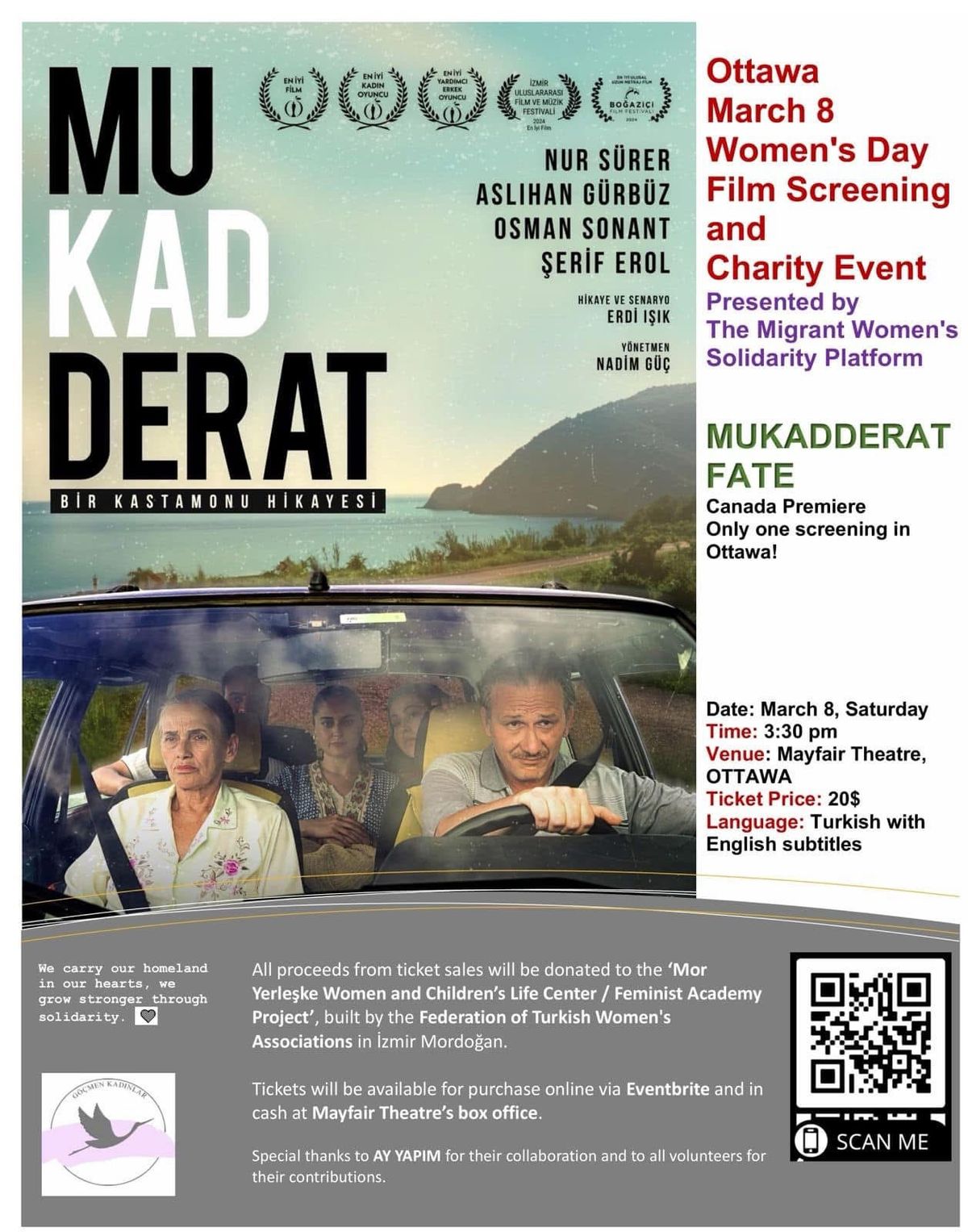 Mukadderat (Fate) - Ottawa Women's Day Screening at Mayfair Theatre