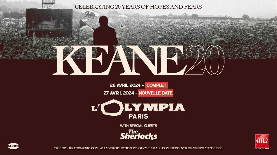 KEANE \u2022 Paris - L'Olympia \u2022 26 et 27 avril 2024