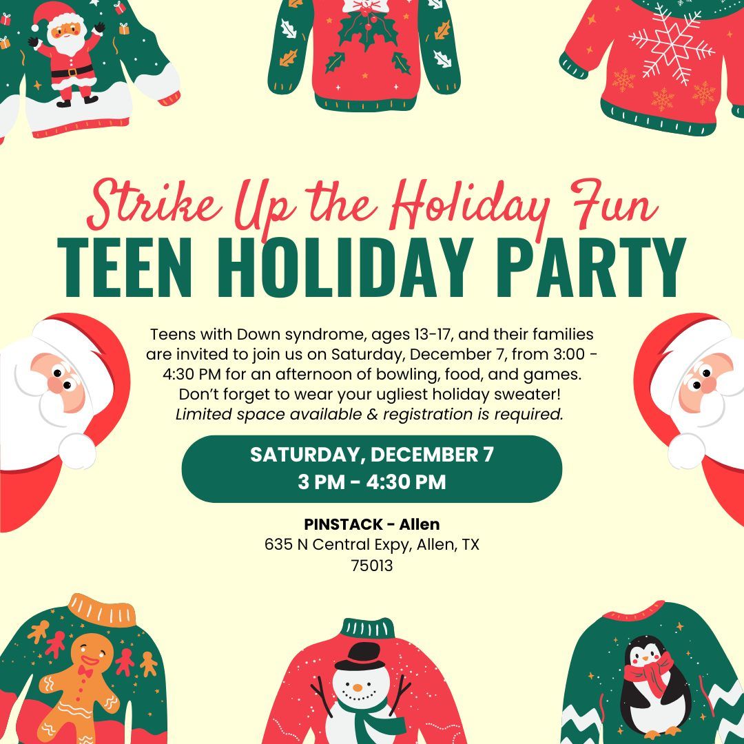 2024 Teen Bowling & Ugly Sweater Party for Families of Teens Ages 13-17