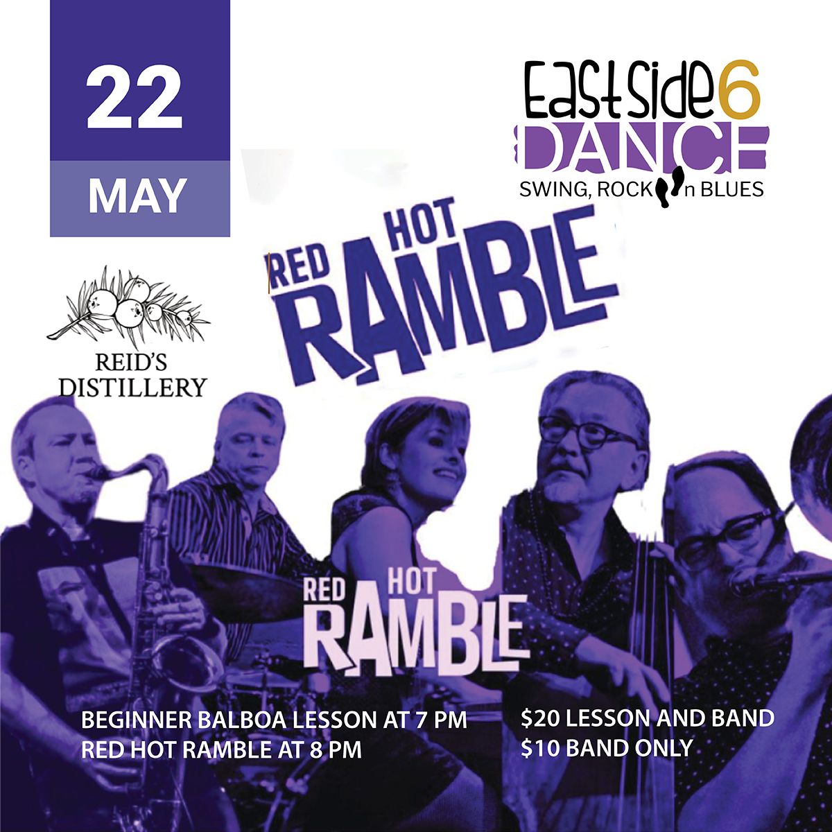 Red Hot Ramble with East Side 6 Dance - Reid's Concert Series