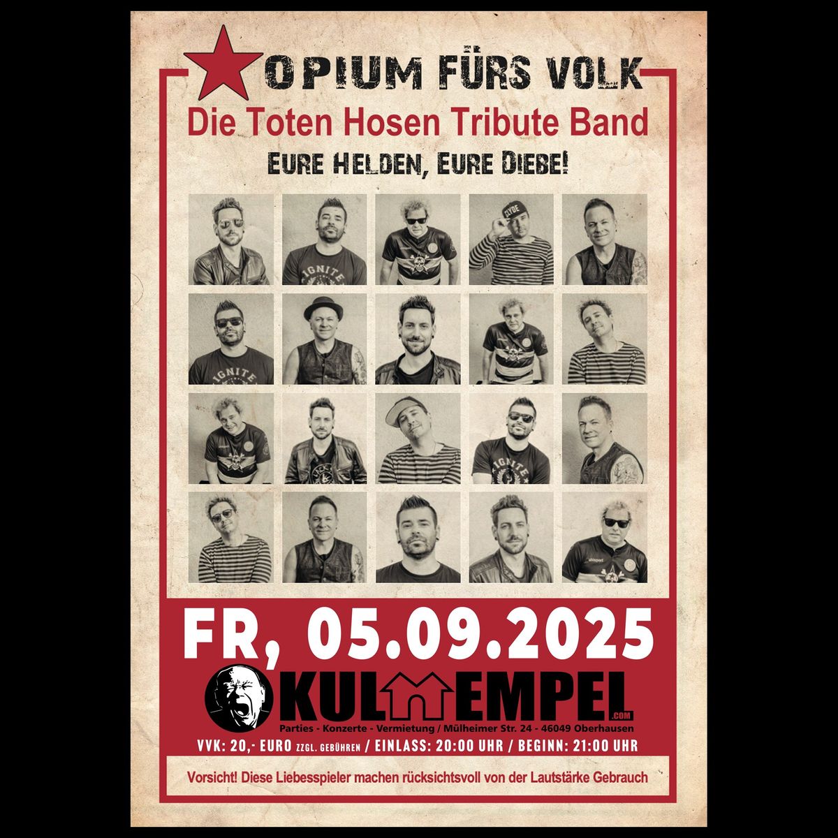 OPIUM f\u00fcrs VOLK - Die Toten Hosen Tribute Band | Kulttempel OBERHAUSEN