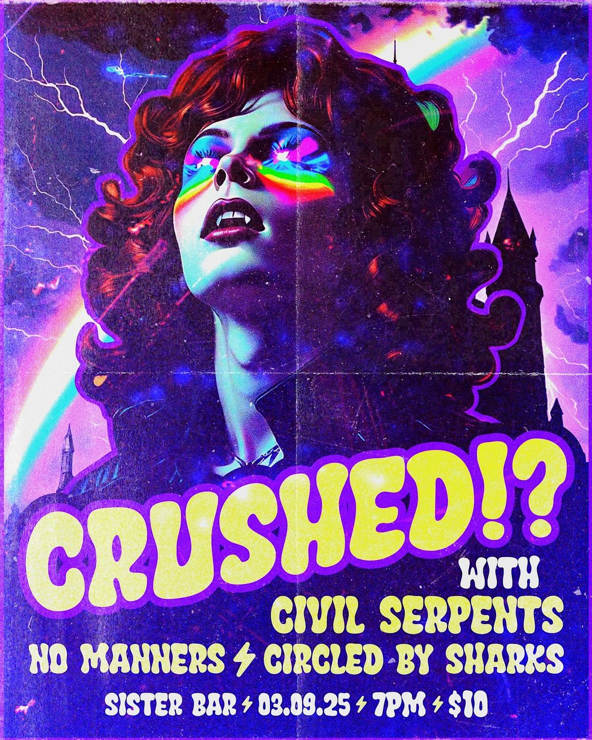 Crushed!?, Civil Serpents (TX), No Manners, & Circled by Sharks