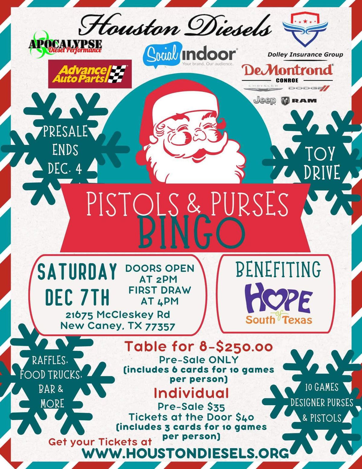 Houston Diesels Christmas Bingo