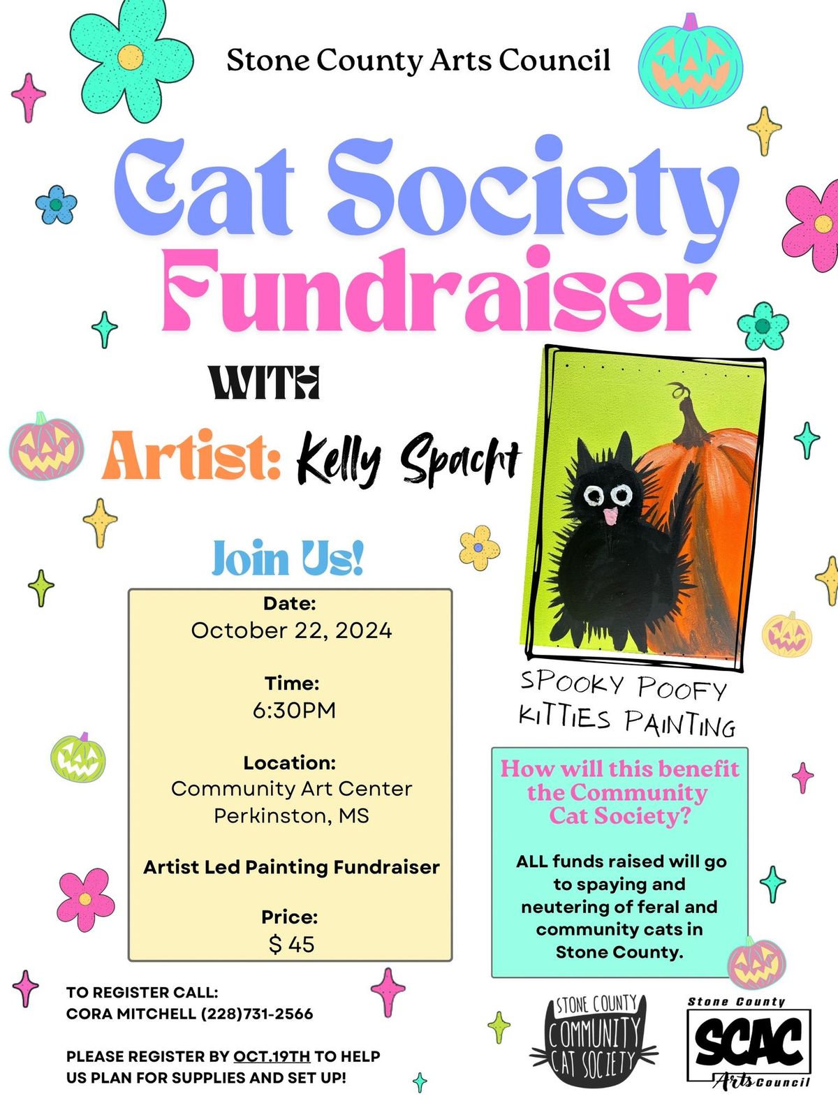 Cat Society Fundraiser - Painting with Kelly Spacht