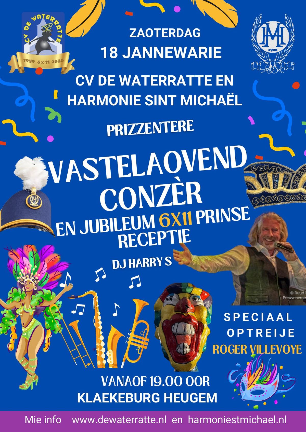 Vastelaovend Conz\u00e8r met de Herremenie en 6x11 Jubileum Receptie