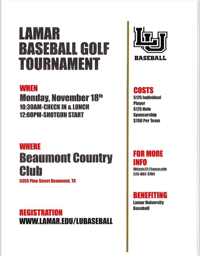 Lamar Baseball Team Golf Tournament