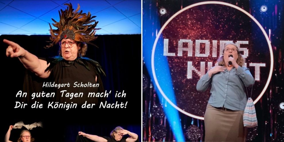 Hildegart Scholten im Kl\u00fcngelp\u00fctz Theater K\u00f6ln. An gutenTagen mach ich Dir die K\u00f6nigin der Nacht.