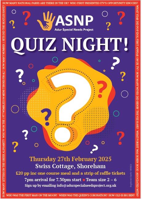 Charity Quiz Night - Swiss Cottage Shoreham by Sea