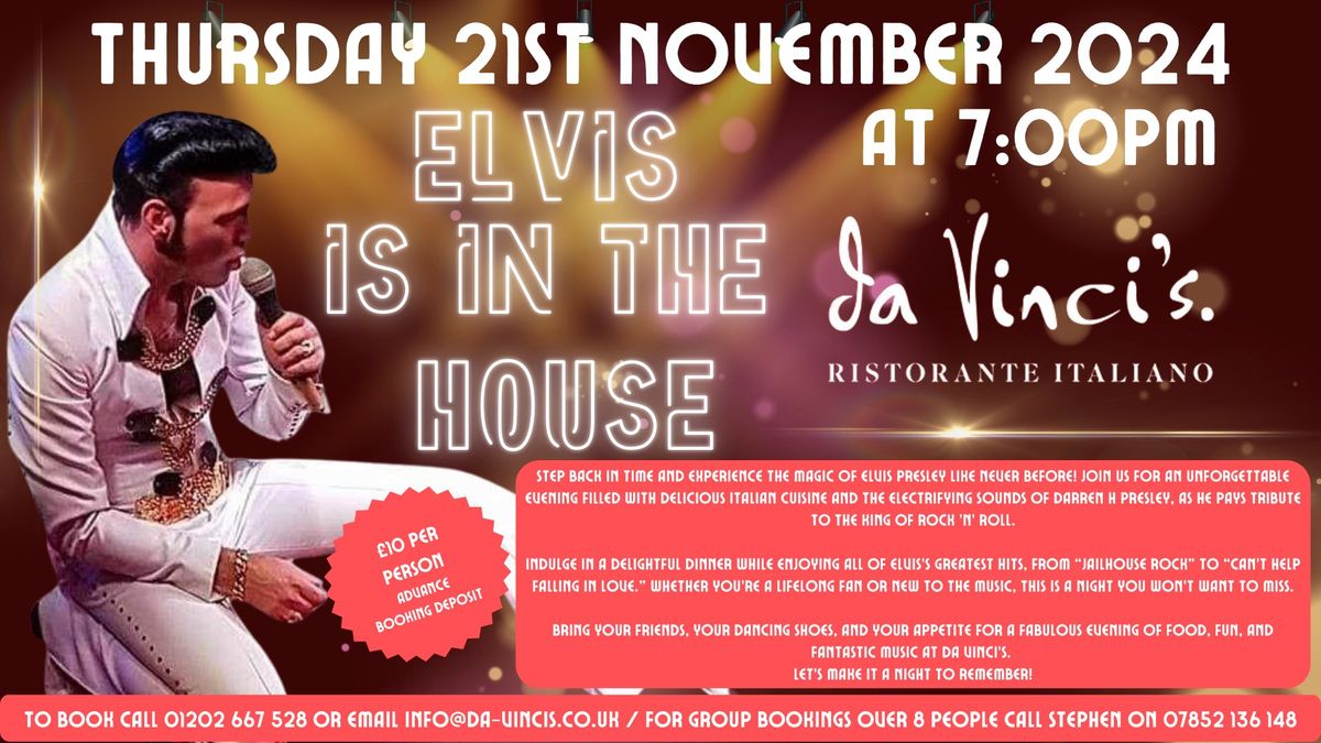 Elvis Tribute - \u201cThat's The Way It Really Was....\u201d - Thurs 21st Nov 2024