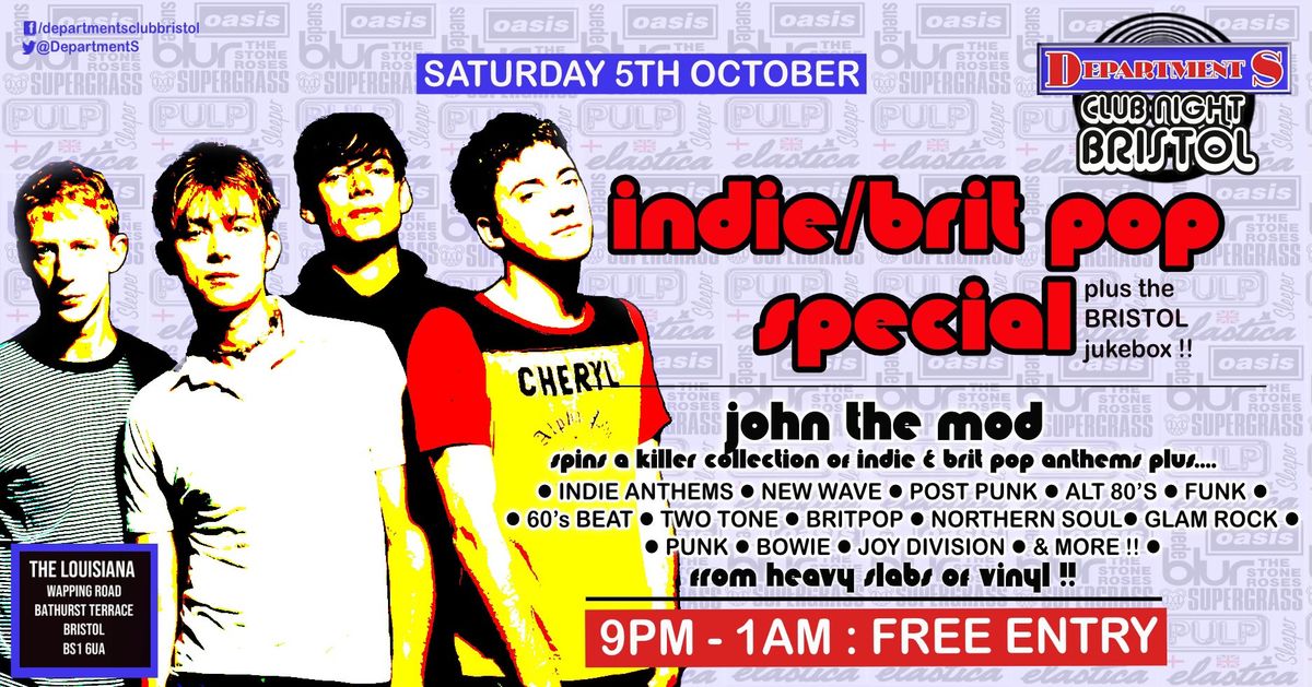 Department S Club Night Indie\/Brit Pop Special