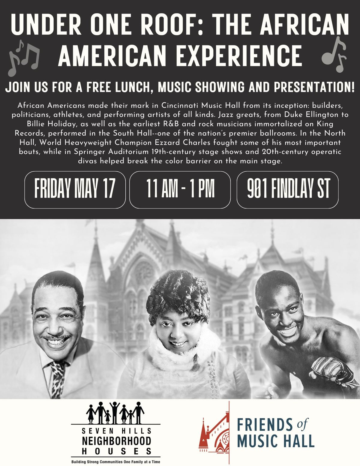 Under One Roof: the African American Experience Free Lunch, Music Showing and Presentation