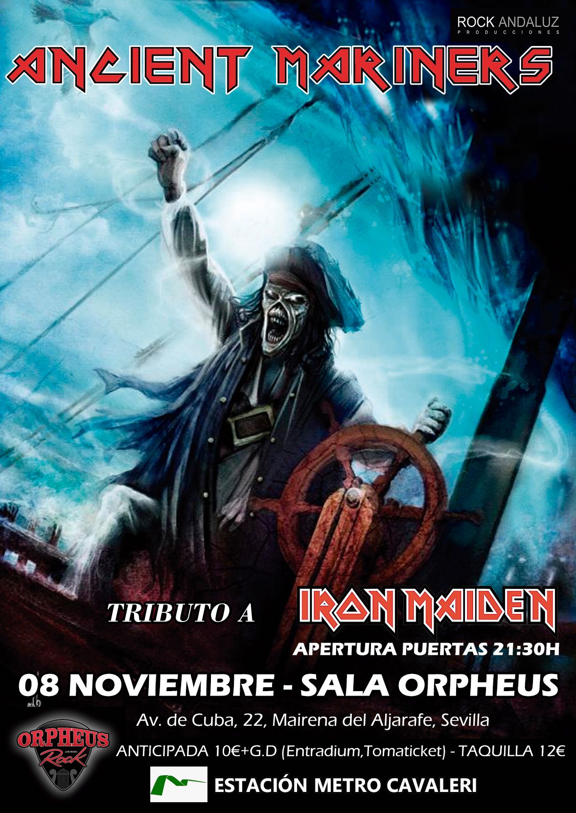 Tributo a IRON MAIDEN (Por Ancient Mariners) en Sala Orpheus Rock