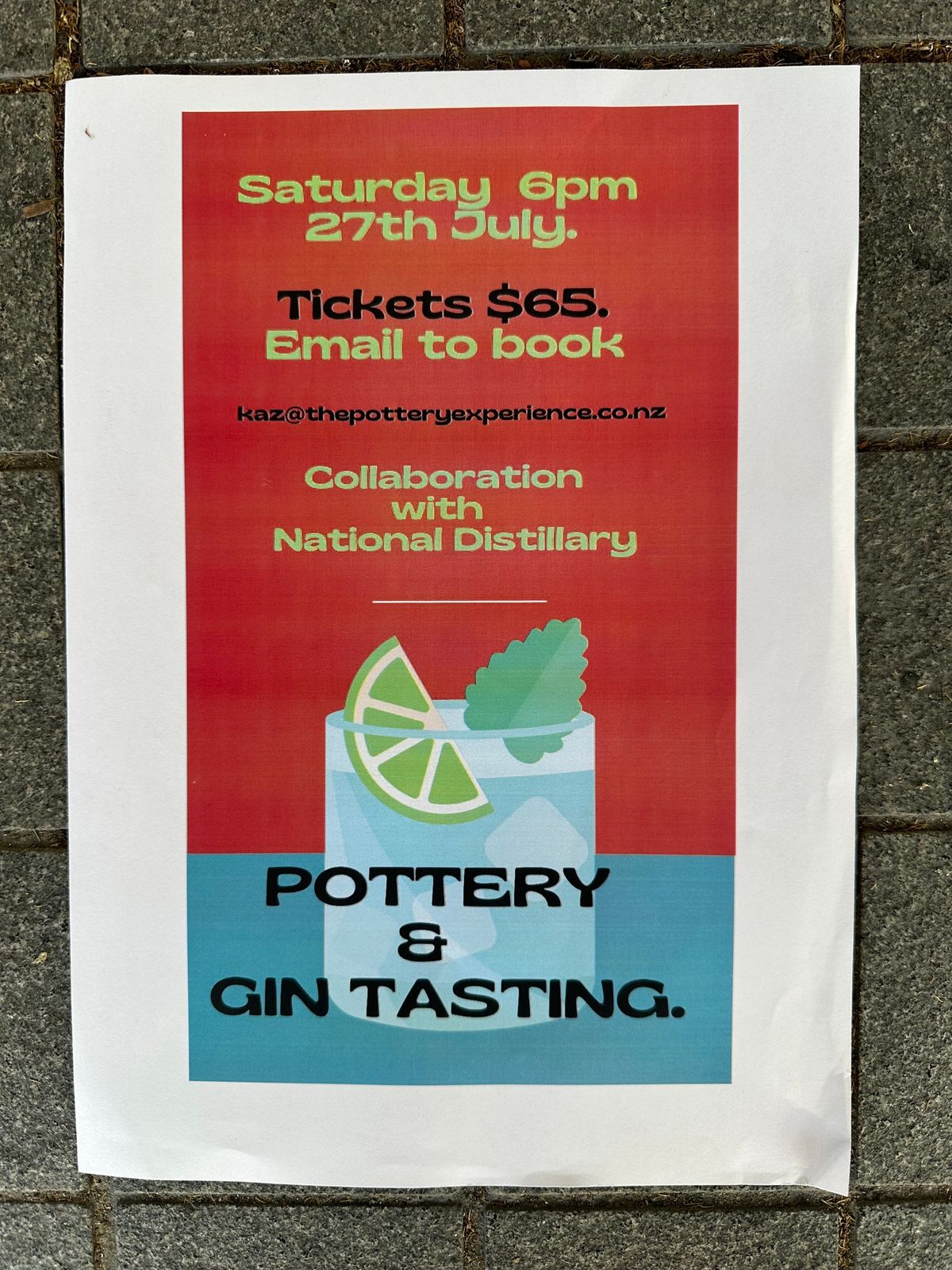 Pottery & Gin Tasting. 