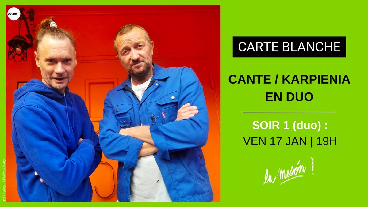 SOIR 1 : NICOLAS CANTE + SAM KARPIENIA - Carte Blanche en duo - Concert @La Mes\u00f3n - MARSEILLE