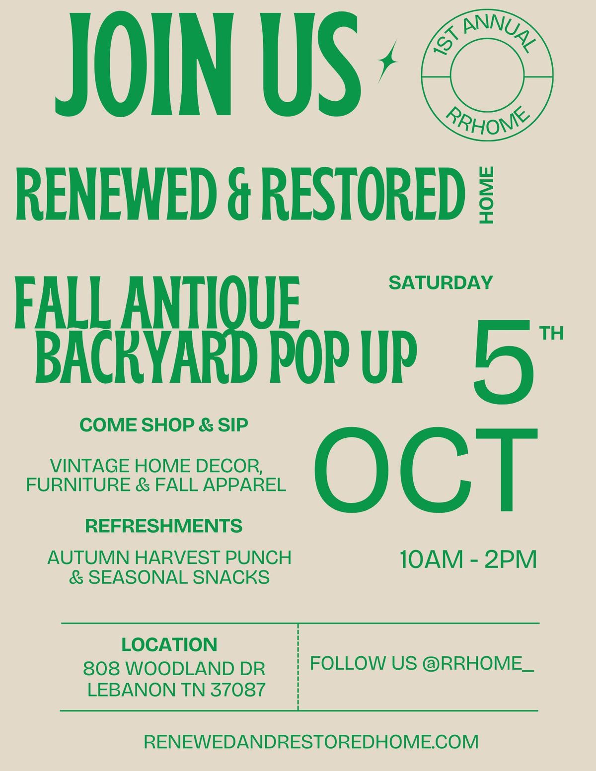 Renewed & Restored Home Fall Antique Backyard Pop Up